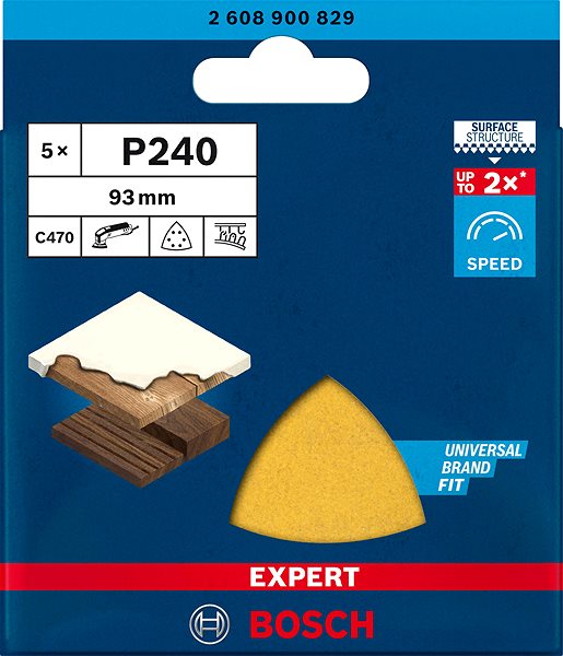 Csiszolópapír Bosch EXPERT 2608900829 C470 deltacsiszoló papír, 93mm, G 240, 5 db ...