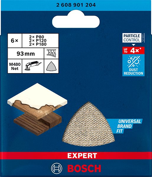 Grinding grid BOSCH EXPERT Set of grinding grids M480 93 × 93 mm, 6 pcs 2.608.901.204 .