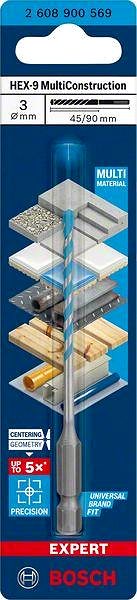 BOSCH EXPERT HEX-9 MultiConstruction multi-purpose drill bit 3×45×90mm 2.608.900.569.