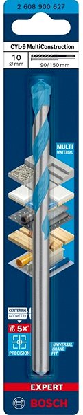 Vrták BOSCH Víceúčelový vrták EXPERT HEX-9 MultiConstruction, 10 × 90 × 150 mm 2.608.900.582 Obal/krabička