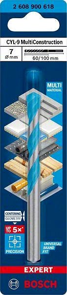Vrták Bosch Viacúčelový vrták EXPERT CYL-9 MultiConstruction, 7 × 60 × 100 mm ...