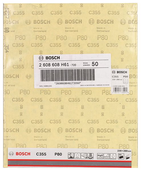 Brúsny papier Bosch Brusný papier C355 230 × 280 mm, 80 2.608.608.H61 ...