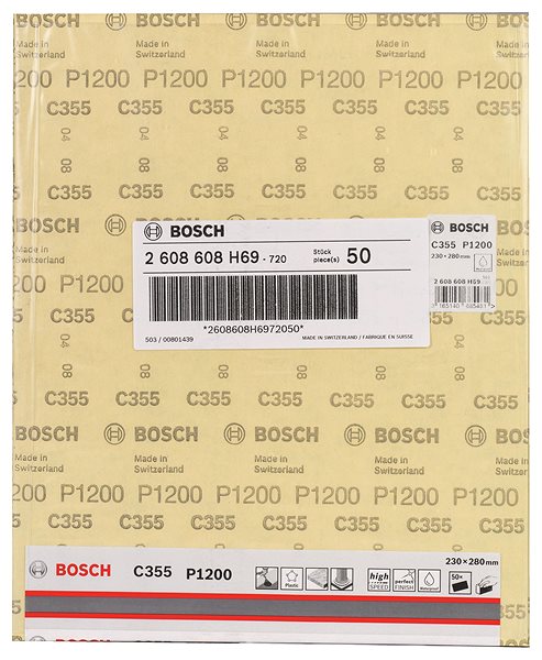 Brúsny papier Bosch Brúsny papier C355 230 × 280 mm, 1200 2.608.608.H69 ...