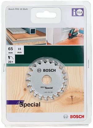 Fűrészlap BOSCH Körfűrészlap merülő- és kézi körfűrészekhez D = 65 mm; furat = 15 mm; fogak száma 20 ...
