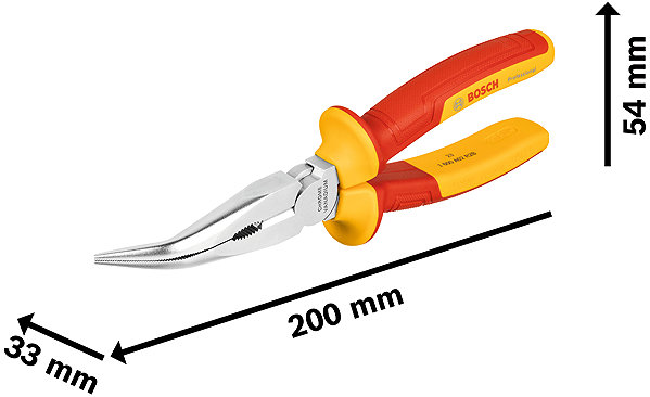 Half-round pliers BOSCH Professional VDE curved pliers 40° 200 mm 1.600.A02.NE4 .