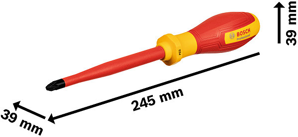 BOSCH Professional VDE PZ 3 × 125 screwdriver, 1.600.A02.ND3.