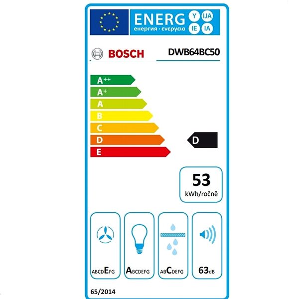Páraelszívó BOSCH DWB64BC50 Energia címke