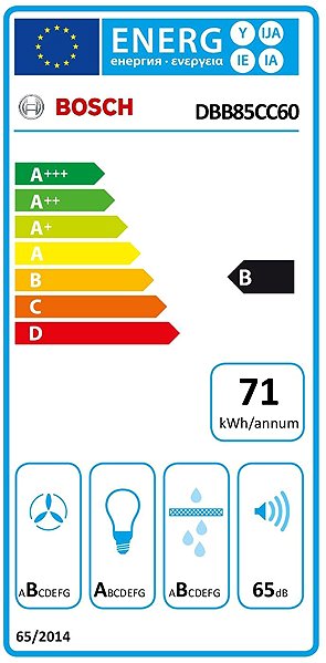 Extractor Hood BOSCH DBB85CC60 Series 4 Energy label