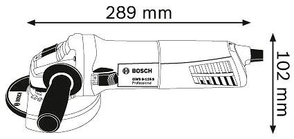 Uhlová brúska BOSCH GWS 9-115 S Technický nákres