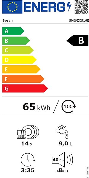 BOSCH SMI6ZCS16E Energy Label