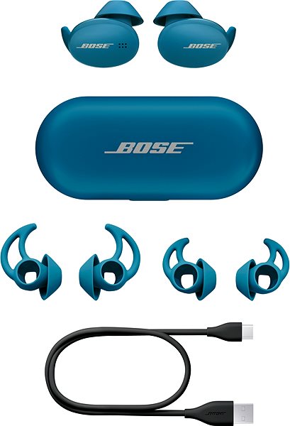 Kabellose Kopfhörer BOSE Sport Earbuds - blau Packungsinhalt