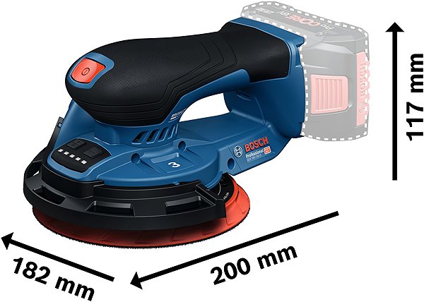 BOSCH Professional GEX 18V-150-3 Solo Cordless Random Orbit Sander with Case, 0.601.372.903 (without battery).