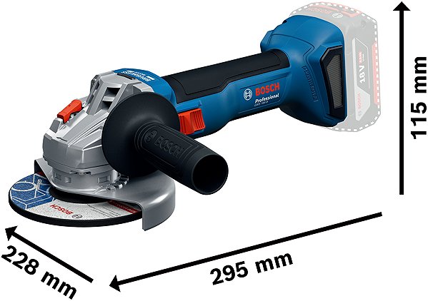BOSCH Professional Cordless Angle Grinder 125mm GWS 18V-8 Solo, 0.601.9N9.000 (without battery).
