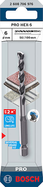 Vrták BOSCH Vrták PRE HEX-5, 6×50×100 mm 2.608.706.976 ...