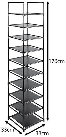 Shelving Unit Ruhhy 25564 Variable shoe shelving system, 10 shelves ...