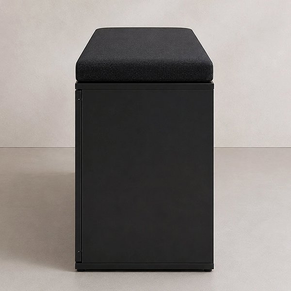 Shoe Rack BOXIMO Porta Shoe rack with seat 103 × 30 × 46 cm, black ...