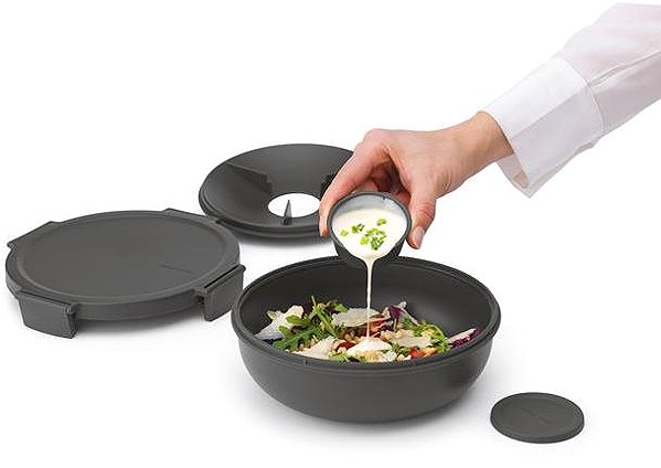 Lunch Box Brabantia Make & Take Salad Bowl, 1,3l - Dark Grey ...