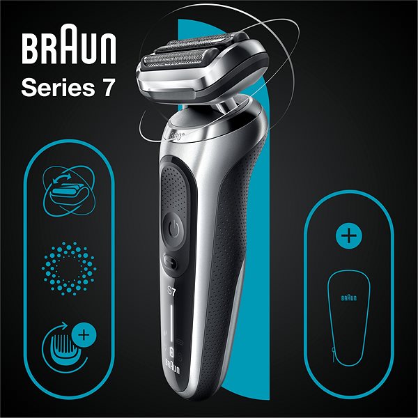 Borotva Braun Series 7 71-S1000s ezüst elektromos borotva + Braun Series X XT5200 trimmer ...