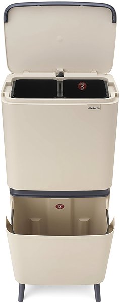 Mülleimer Brabantia Mülleimer Sort&Go Hi zur Mülltrennung, 10 + 10 + 25 l, Soft Beige ...