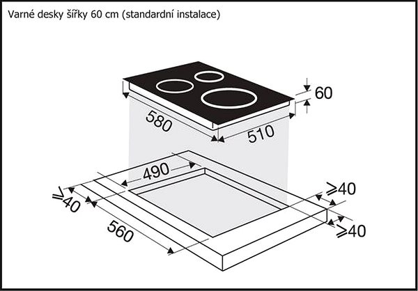 Cooktop BRANDT BPI1641UB Technical draft