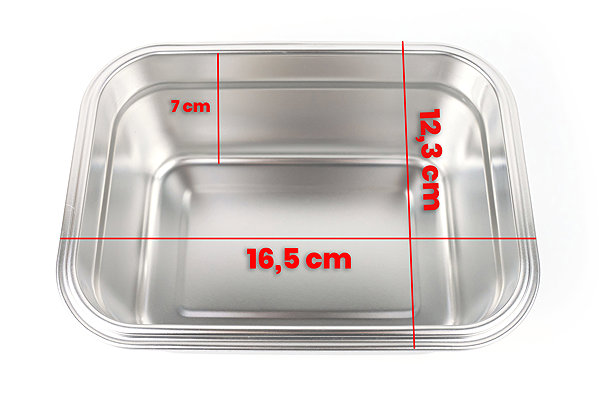 Lunch Box BrainMax Pure Stainless steel snack box with clip 1 l ...