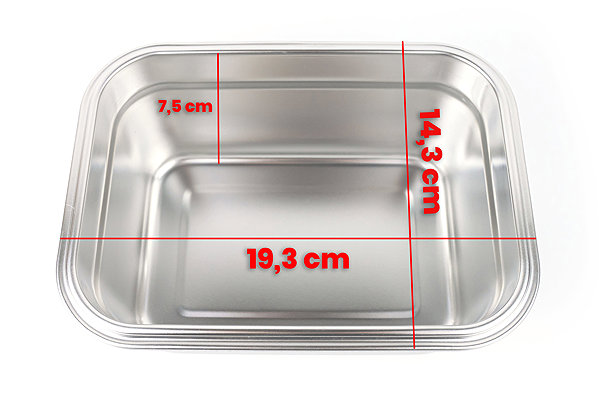 Lunch Box BrainMax Pure Stainless steel snack box with 1.6 l clip ...