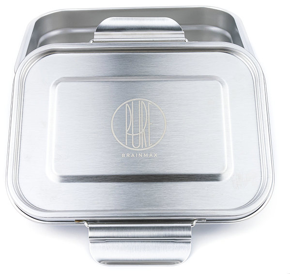 Lunch Box BrainMax Pure Stainless steel snack box with 1.6 l clip ...