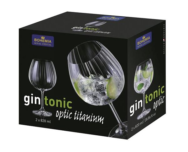 Pohár BOHEMIA ROYAL CRYSTAL Gin Tonic poháre 2 ks 820 ml Optic ...