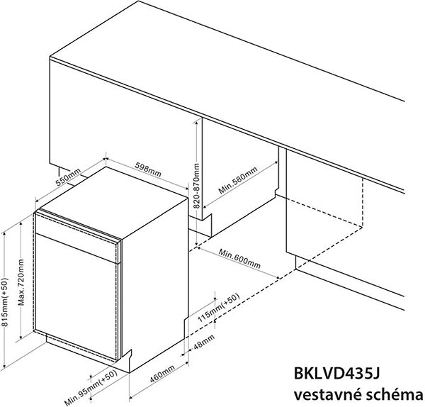Built-in Dishwasher BRANDT BKLVD435J Technical draft