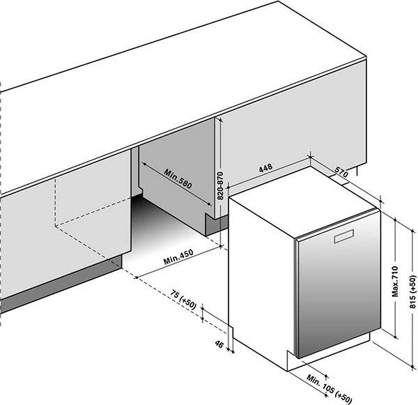 Dishwasher De Dietrich DV01044J Technical draft