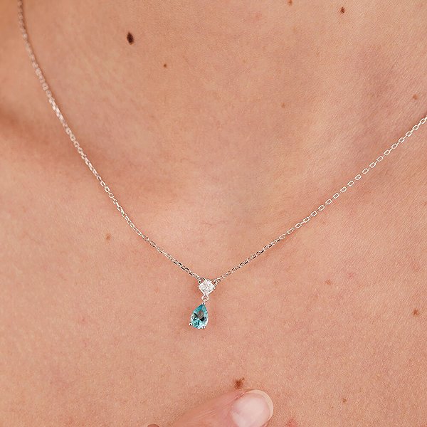 Brosway Fancy Aqua Green FAG03 Necklace (Ag925/1000, 2.2g).
