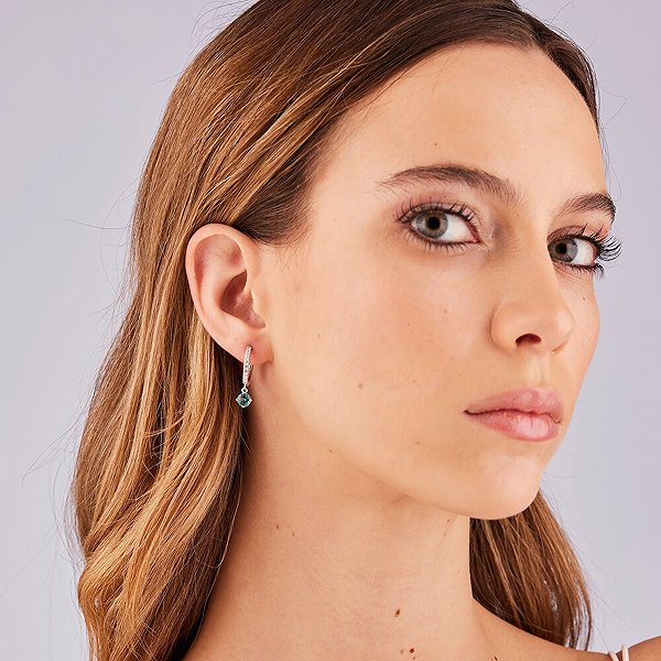Brosway Single Fancy Aqua Green FAG12 earrings (Ag 925/1000, 2g).