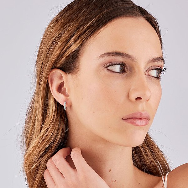 Brosway Single Fancy Aqua Green FAG17 earring (Ag 925/1000, 0.90g).