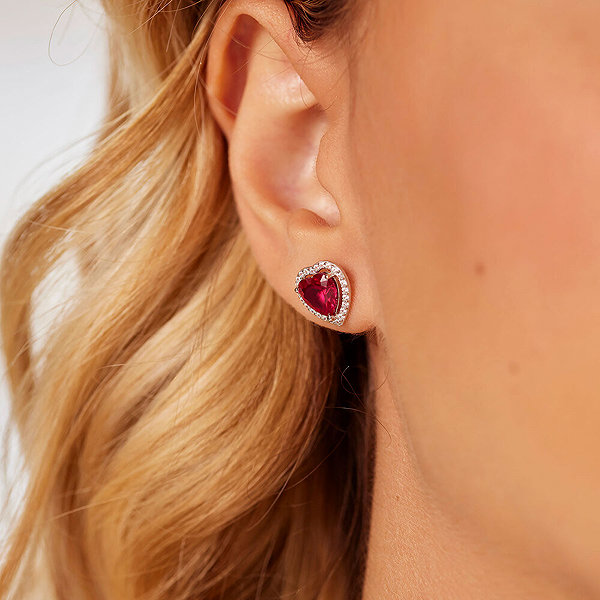 Brosway Fancy Passion Ruby FPR142 earrings (Ag 925/1000, 2.32g).