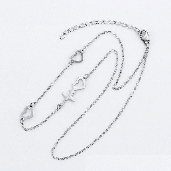 BRUNO Necklace ECG Curve with Hearts.