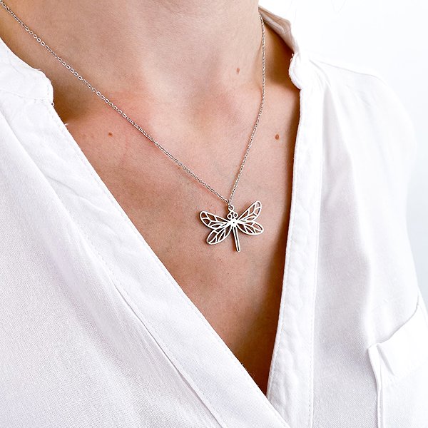 BRUNO Necklace Dragonfly with Crystal .