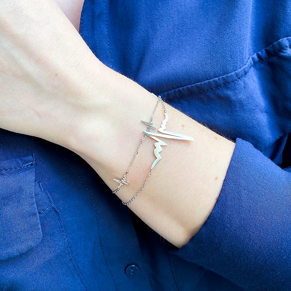 Bruno Double Bracelet ECG CURVE .