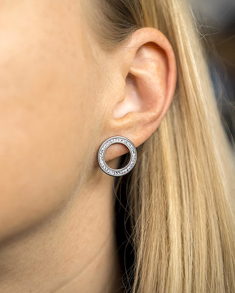 Bruno earrings - Small hoop earrings with crystals II