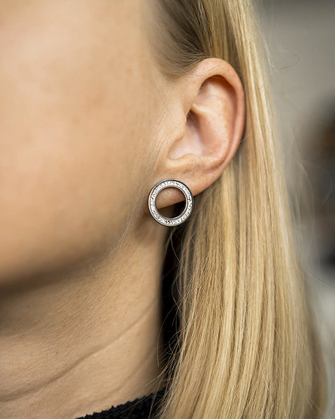 Bruno earrings - Small hoop earrings with crystals II