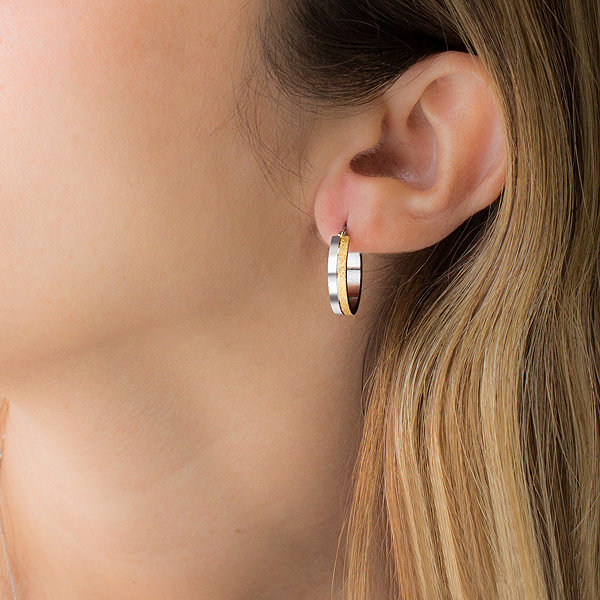 Bruno GOLD hoop earrings.