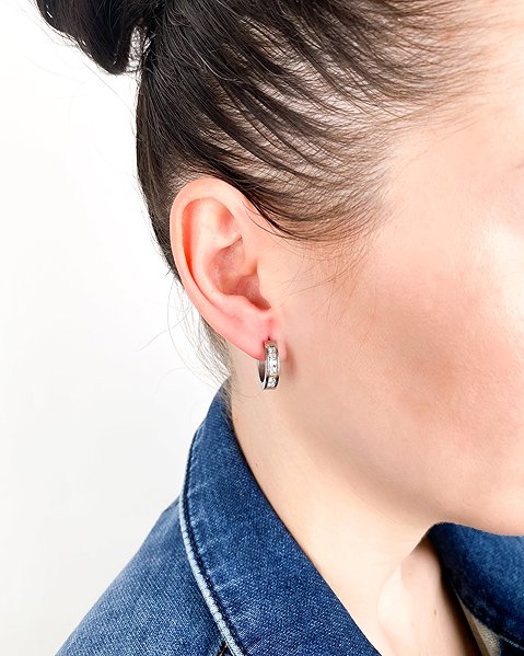 Bruno earrings - Hoops with crystals 1.7 cm