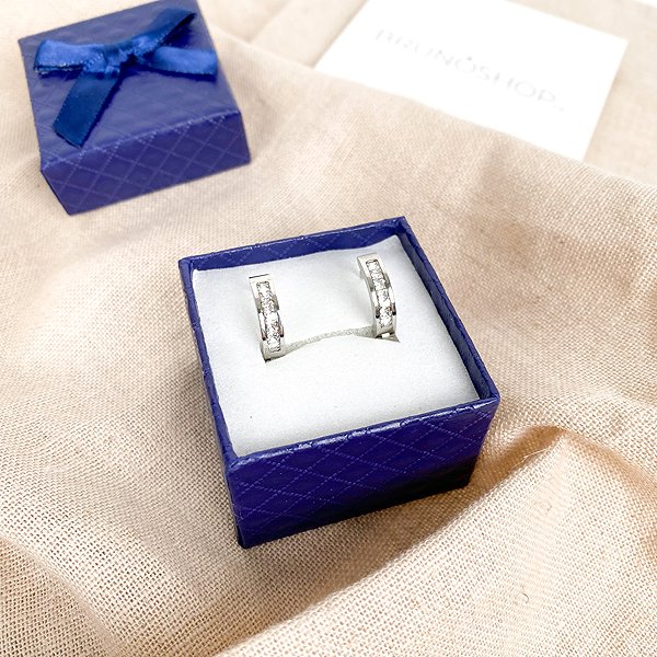 Bruno earrings - Hoops with crystals 1.7 cm