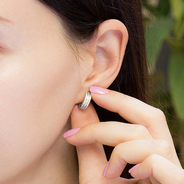 Bruno Sandblasted Hoop Earrings (S1692).