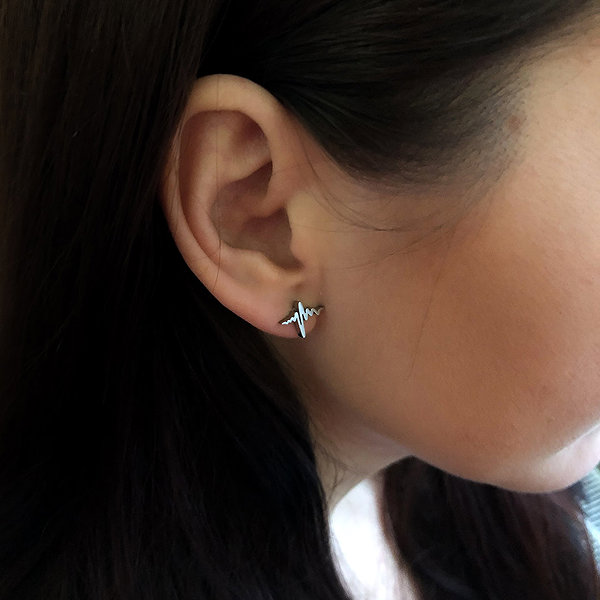 Bruno CURVE EKG earrings.