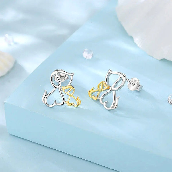 Bruno DVA PEJSCI gold earrings (Ag 925/1000, 3g).