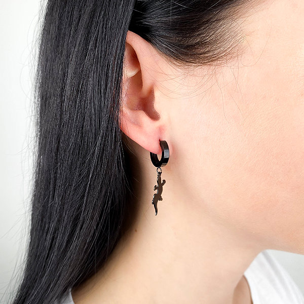 Bruno LIZARD Black Dangle Earrings.