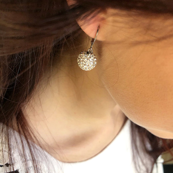Bruno BALLS drop earrings with stones.