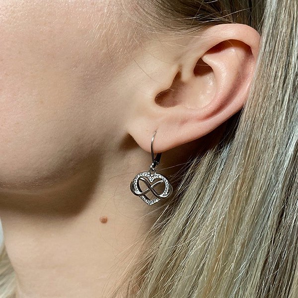 Bruno INFINITE LOVE Drop Earrings with stones .