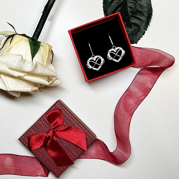 Bruno INFINITE LOVE Drop Earrings with stones .