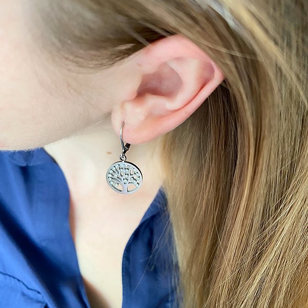 Bruno Tree of Life Dangle Earrings with Crystals (S3835).